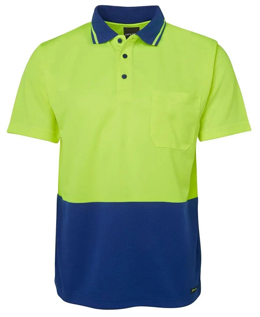 JB'S Workwear Adults Hi-Vis Non-Cuff Traditional Polo Shirt 6HVNC Jb's Wear